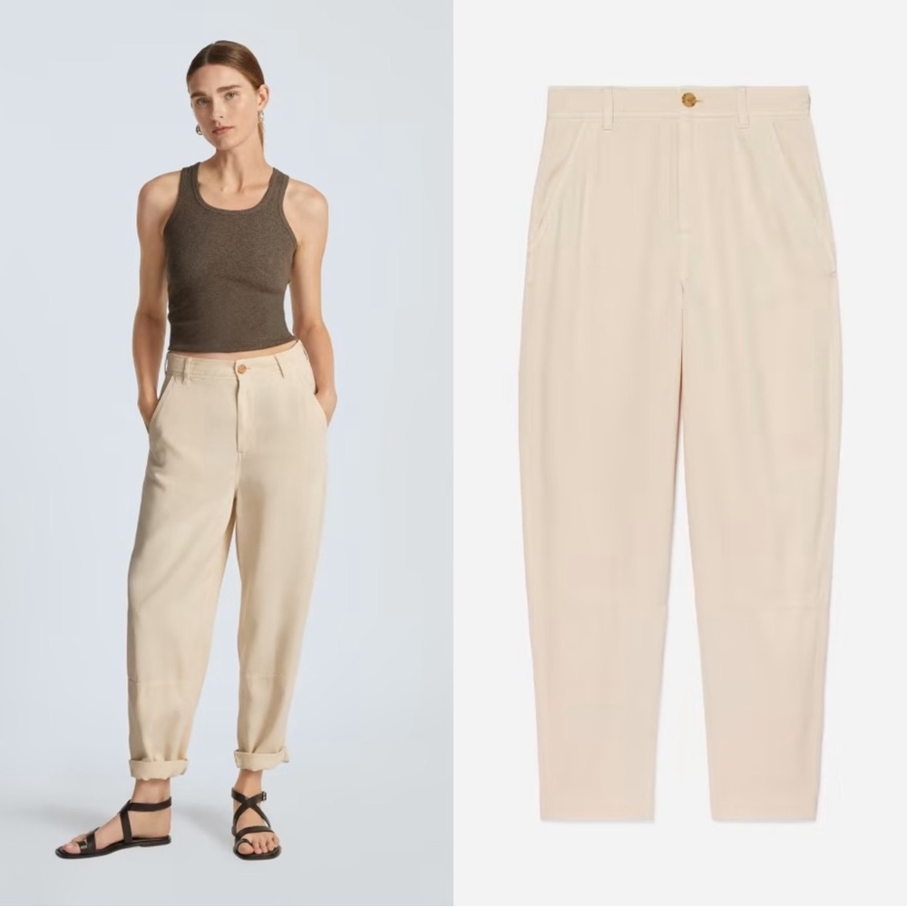 Everlane The Chino Pant In Buttersoft Size 12 NWT Parchment Beige